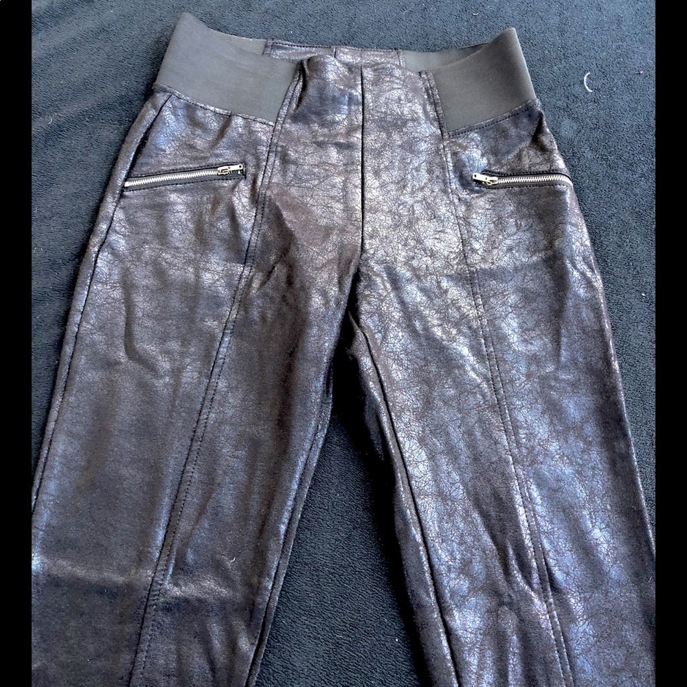 Distressed Faux Leather Leggings
